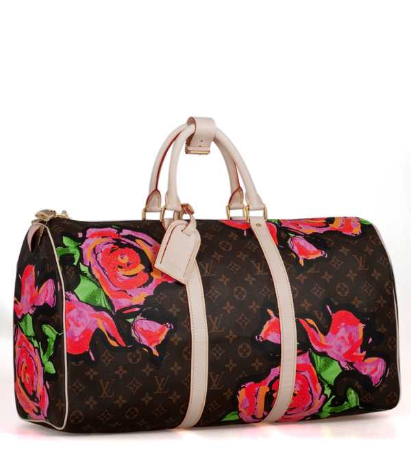 High Quality Louis Vuitton Monogram Roses Canvas Keepall 50 M48605